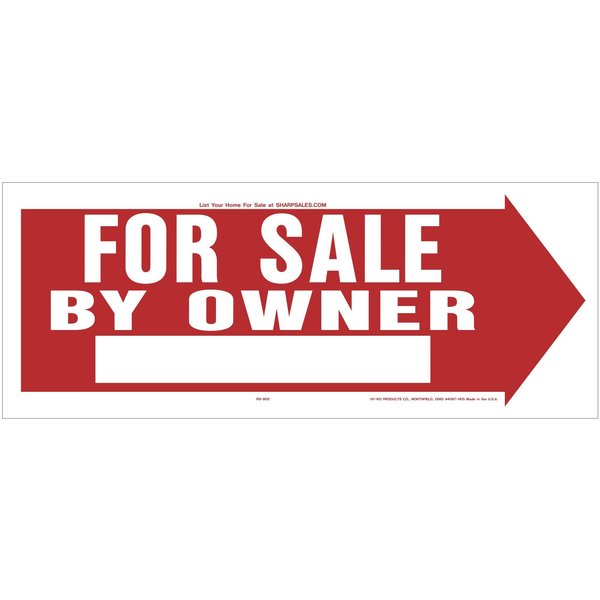 Hy-Ko For Sale By Owner Sign 6" x 23", 5PK B00610